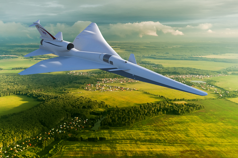 An artist’s depiction of the X-59 Quiet SuperSonic Technology X-plane, or QueSST, which is currently in development.